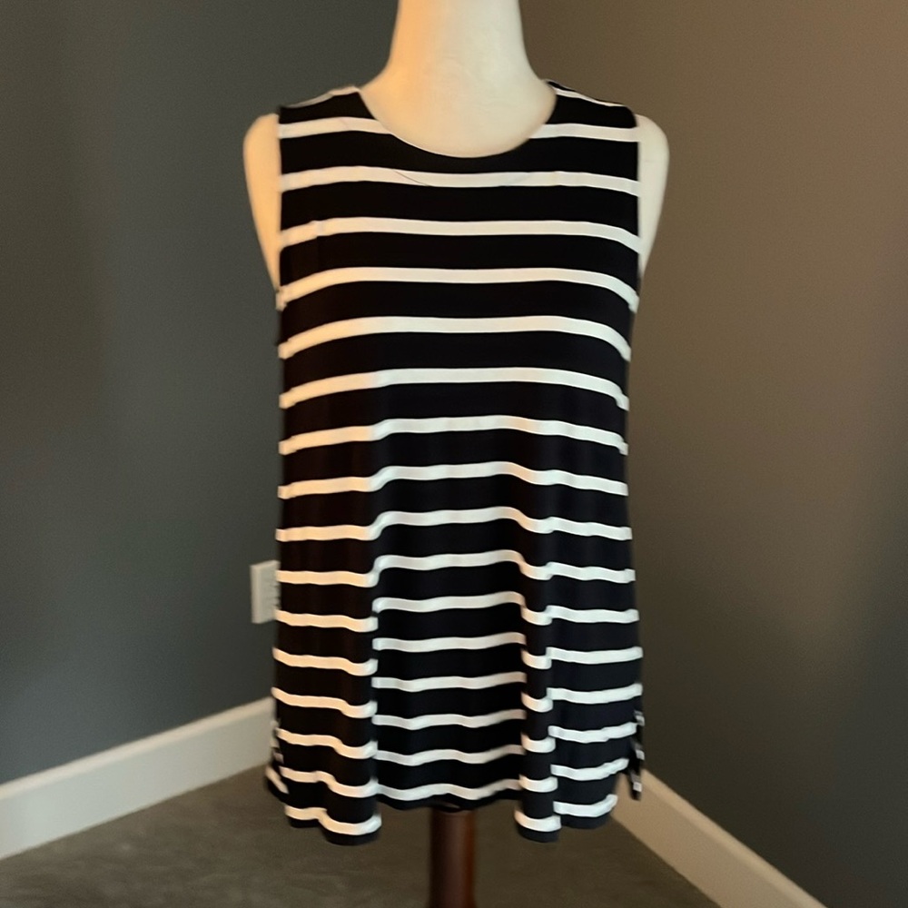 J Jill navy/white stripe tunic